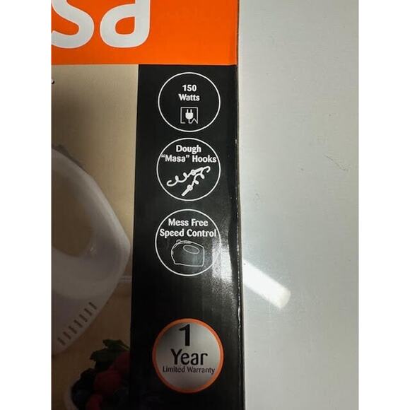 NIB IMUSA 5-Speed Handheld Mixer w/ Storage Case White Kitchen Hand Blender - Picture 2 of 5